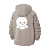 Thumbs-Up Skull Unisex Full-Zip Printed Waterproof Hooded Windbreaker