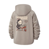Grim Reaper Working From Home Unisex Full-Zip Printed Waterproof Hooded Windbreaker