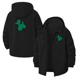 Balloon Dog Graphic Unisex Full-Zip Printed Waterproof Hooded Windbreaker