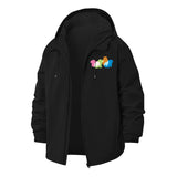 Cute Capybara Group Unisex Full-Zip Printed Waterproof Hooded Windbreaker