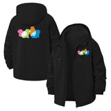 Cute Capybara Group Unisex Full-Zip Printed Waterproof Hooded Windbreaker