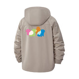 Cute Capybara Group Unisex Full-Zip Printed Waterproof Hooded Windbreaker