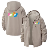 Cute Capybara Group Unisex Full-Zip Printed Waterproof Hooded Windbreaker