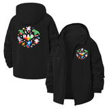 Cartoon Animal Collage Unisex Full-Zip Printed Waterproof Hooded Windbreaker