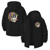 Psychedelic Skull Unisex Full-Zip Printed Waterproof Hooded Windbreaker