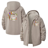 Psychedelic Skull Unisex Full-Zip Printed Waterproof Hooded Windbreaker