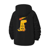 Meteor Dinosaur Unisex Full-Zip Printed Waterproof Hooded Windbreaker