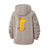 Meteor Dinosaur Unisex Full-Zip Printed Waterproof Hooded Windbreaker