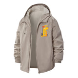 Meteor Dinosaur Unisex Full-Zip Printed Waterproof Hooded Windbreaker