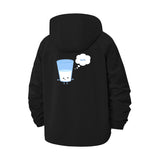 Cute Glass Cartoon Unisex Full-Zip Printed Waterproof Hooded Windbreaker