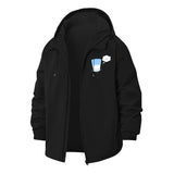 Cute Glass Cartoon Unisex Full-Zip Printed Waterproof Hooded Windbreaker