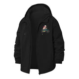 Einstein Riding Bicycle Unisex Full-Zip Printed Waterproof Hooded Windbreaker