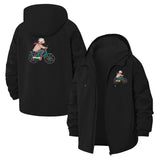 Einstein Riding Bicycle Unisex Full-Zip Printed Waterproof Hooded Windbreaker