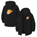 Breakfast Music Unisex Full-Zip Printed Waterproof Hooded Windbreaker