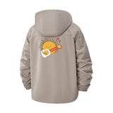 Breakfast Music Unisex Full-Zip Printed Waterproof Hooded Windbreaker