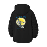 Retro Swimmer Unisex Full-Zip Printed Waterproof Hooded Windbreaker