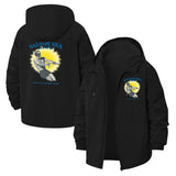 Retro Swimmer Unisex Full-Zip Printed Waterproof Hooded Windbreaker