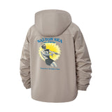Retro Swimmer Unisex Full-Zip Printed Waterproof Hooded Windbreaker