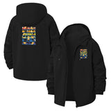 Bookshelf Illustration Unisex Full-Zip Printed Waterproof Hooded Windbreaker