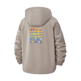 Bookshelf Illustration Unisex Full-Zip Printed Waterproof Hooded Windbreaker