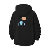 Cute Cartoon Robot Unisex Full-Zip Printed Waterproof Hooded Windbreaker
