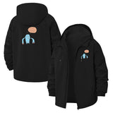 Cute Cartoon Robot Unisex Full-Zip Printed Waterproof Hooded Windbreaker