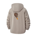 Eagle Motif Unisex Full-Zip Printed Waterproof Hooded Windbreaker