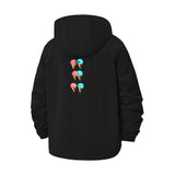 Cute Ice Cream Cone Unisex Full-Zip Printed Waterproof Hooded Windbreaker