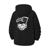 Cartoon Skulls and Souls Unisex Full-Zip Printed Waterproof Hooded Windbreaker