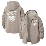 Cartoon Skulls and Souls Unisex Full-Zip Printed Waterproof Hooded Windbreaker