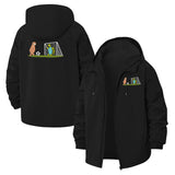 Soccer Animal Characters Unisex Full-Zip Printed Waterproof Hooded Windbreaker