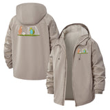 Soccer Animal Characters Unisex Full-Zip Printed Waterproof Hooded Windbreaker