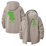 Tree Rex Dinosaur Unisex Full-Zip Printed Waterproof Hooded Windbreaker