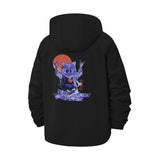 Meditating Cat Unisex Full-Zip Printed Waterproof Hooded Windbreaker