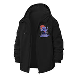 Meditating Cat Unisex Full-Zip Printed Waterproof Hooded Windbreaker