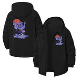 Meditating Cat Unisex Full-Zip Printed Waterproof Hooded Windbreaker