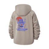 Meditating Cat Unisex Full-Zip Printed Waterproof Hooded Windbreaker