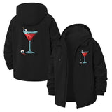 Eyeball Cocktail Unisex Full-Zip Printed Waterproof Hooded Windbreaker