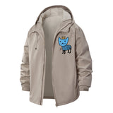 Royal Cat Unisex Full-Zip Printed Waterproof Hooded Windbreaker