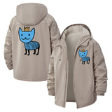 Royal Cat Unisex Full-Zip Printed Waterproof Hooded Windbreaker