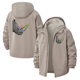 Party Rhino Unisex Full-Zip Printed Waterproof Hooded Windbreaker
