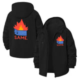 Flaming Dumpster Meme Unisex Full-Zip Printed Waterproof Hooded Windbreaker