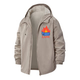Flaming Dumpster Meme Unisex Full-Zip Printed Waterproof Hooded Windbreaker