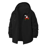 Meditating Santa Unisex Full-Zip Printed Waterproof Hooded Windbreaker