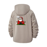 Meditating Santa Unisex Full-Zip Printed Waterproof Hooded Windbreaker