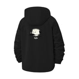 Moon and Cat Unisex Full-Zip Printed Waterproof Hooded Windbreaker