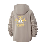 Coffee Search Warning Unisex Full-Zip Printed Waterproof Hooded Windbreaker