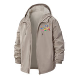 Craft Supplies Unisex Full-Zip Printed Waterproof Hooded Windbreaker