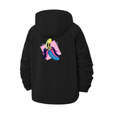 Retro Smiley Banana Unisex Full-Zip Printed Waterproof Hooded Windbreaker
