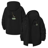 Heron Illustration Unisex Full-Zip Printed Waterproof Hooded Windbreaker